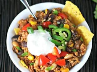 One Pan Healthy Turkey Beans and Rice