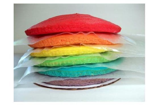 Almond Rainbow Cake