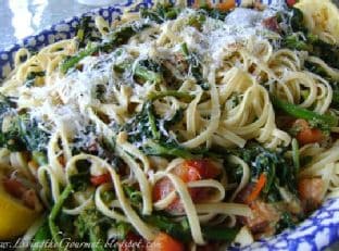 Broccoli Rabe with Tomatoes, Anchovies & Spaghetti