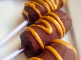 CHOCOLATE PEANUT BUTTER, FROZEN BANANA DIPS