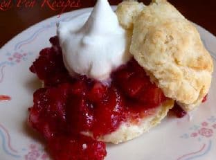 Homemade strawberry shortcake